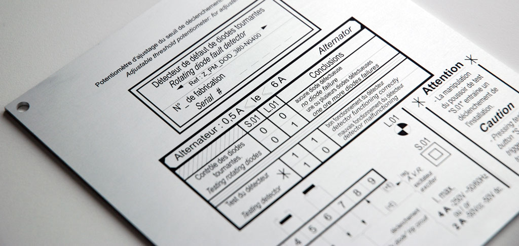 Plaque constructeur en aluminium avec gravure laser